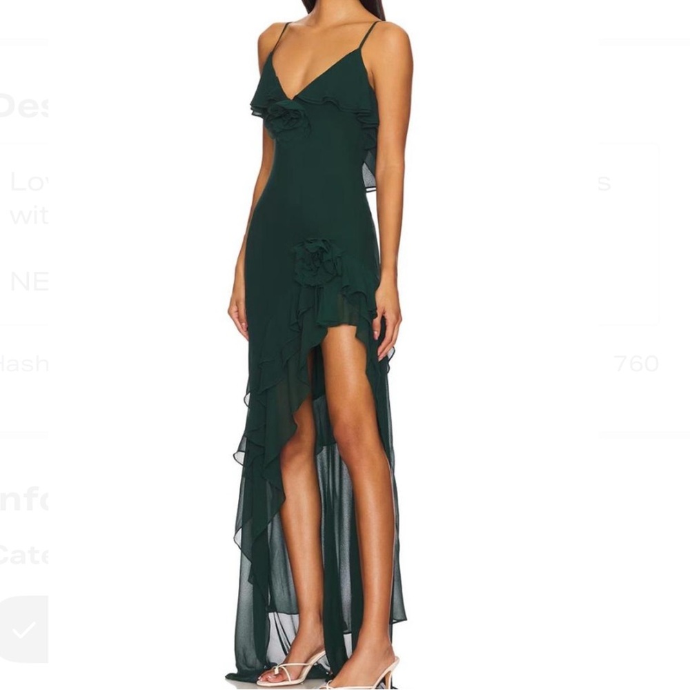 Lovers + Friends Dark Green Maxi Dress